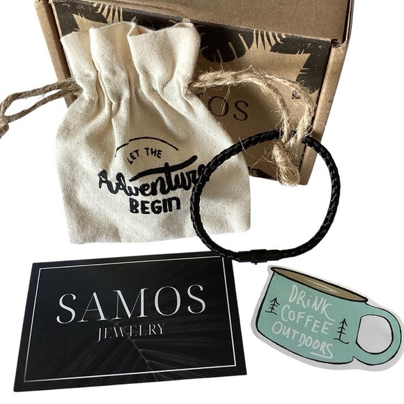 Samos Aquila Black Rope Bracelet Magnetic Clasp New in Gift Box Bonus Bracelet - Picture 16 of 16